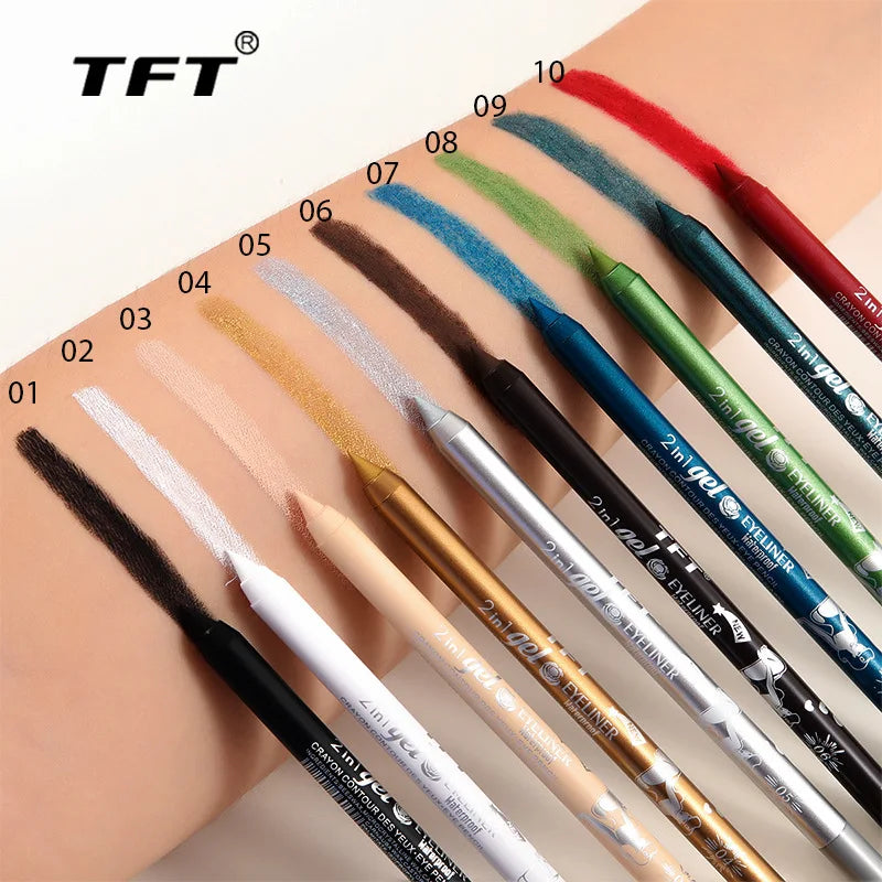 Waterproof Eyeliner Long Lasting Pencil Colourful Pigment Blue Black White Color Gel Eye Liner Pen Makeup Eye Beauty Cosmetics eyes