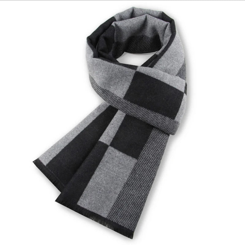 Cashmere Scarf For Men Winter Warm Shawl Big Neckerchief Casual Outdoor Warm Cashmere Scarf Soft Plaid Stripe Pashmina Men Gifts scarf and shawl