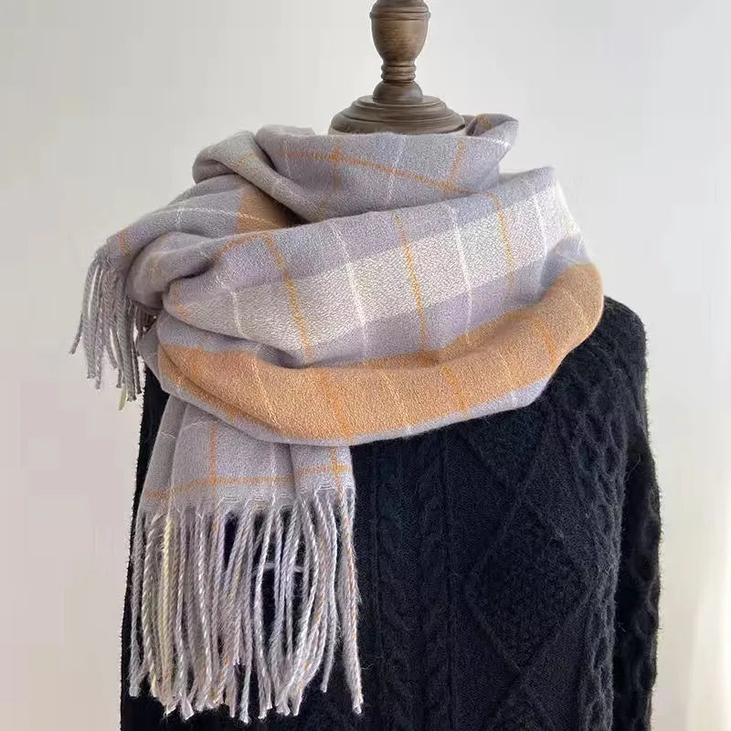 Fashion winter plaid scarf female autumn and winter everything new British classic imitation cashmere  plaid sha scarf and shawl