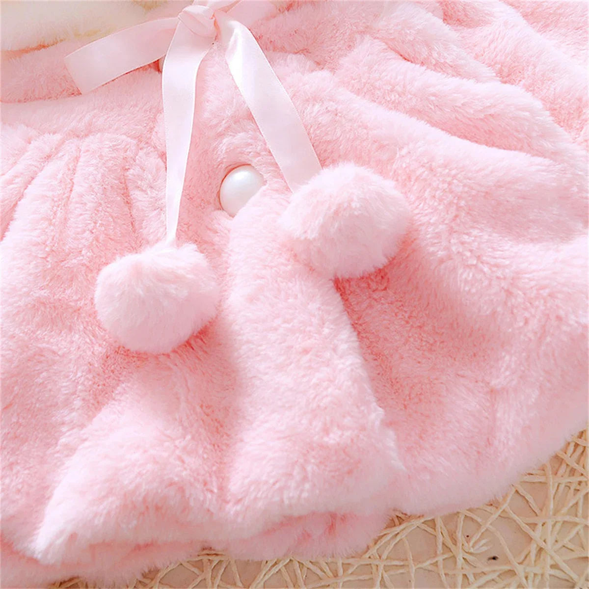 Children's clothing children's new cape girls autumn and winter wool sweater shawl baby ear fleece jacket cape infants girls