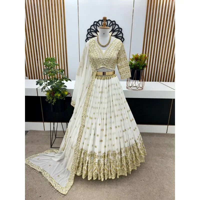 Lehenga Choli con Dupatta, splendido abito da sposa da donna