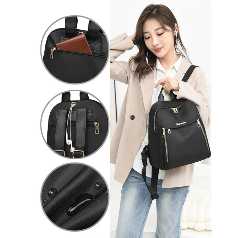 Women Backpack Travel Casual Waterproof Oxford Shoulder Bags Female Large Capacity Handbag Rucksack Black Purse School Pack bags