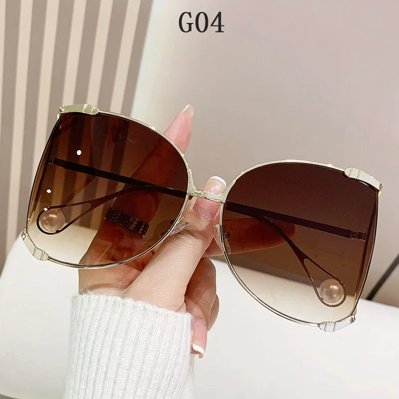 sunglasses Women 2024 Vacation Luxury Oversized Fashion Glasses Sunscreen