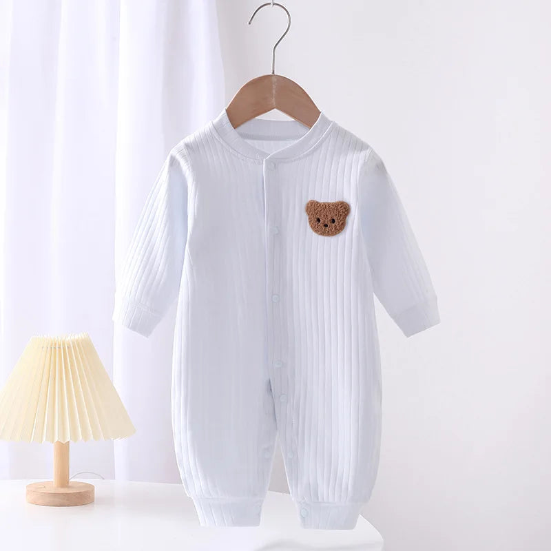 Baby Rompers for Boys Girls Newborn Bodysuit & One Piece Solid Color 100 Cotton 0-24M Long Sleeve Loungewear Outfit infants boys