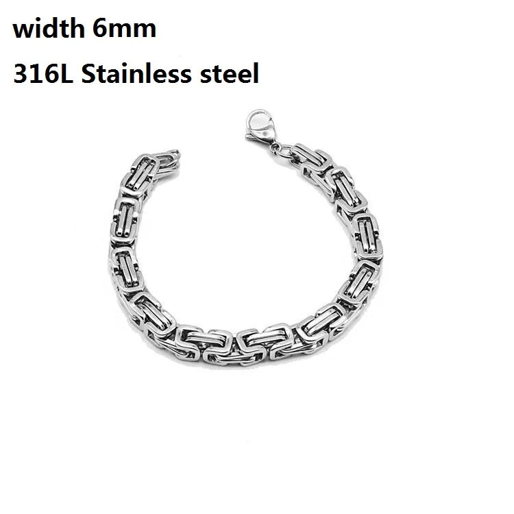 316L Stainless Steel Cuban Chain Bracelet for Men Women Figaro  Vintage Metal Viking Kpop Pulseras Emo Cute Luxury Jewelry Gift bracelete