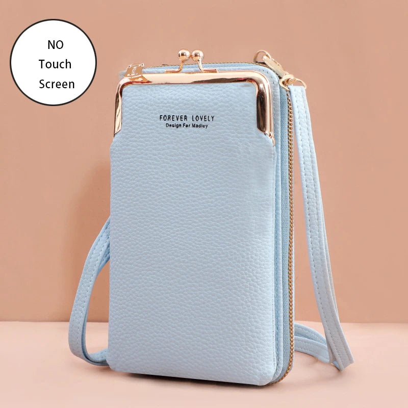 Women's Handbag Touch Screen Cell Phone Purse Shoulder Bag Female Cheap Small Wallet Soft Leather Crossbody bags