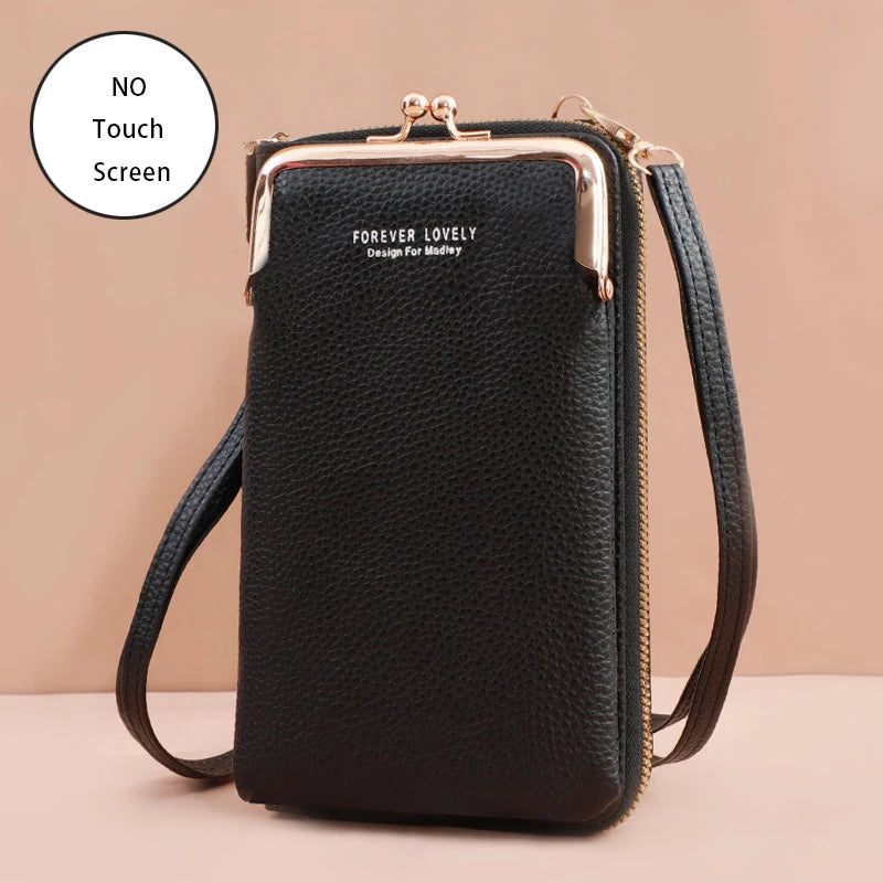 Women's Handbag Touch Screen Cell Phone Purse Shoulder Bag Female Cheap Small Wallet Soft Leather Crossbody bags