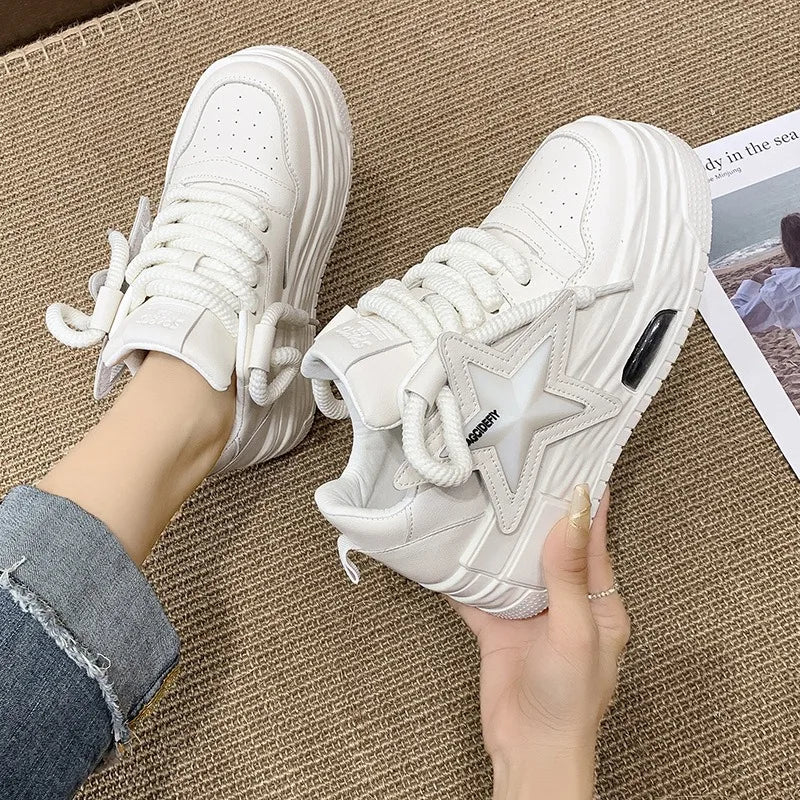 Women's Sports Shoes Autumn Comfortable Fashion White Female Thick Bottom Skateboard Shoe Women Casual Sneakers casual shoes