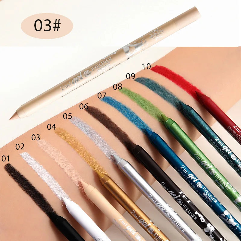 Waterproof Eyeliner Long Lasting Pencil Colourful Pigment Blue Black White Color Gel Eye Liner Pen Makeup Eye Beauty Cosmetics eyes