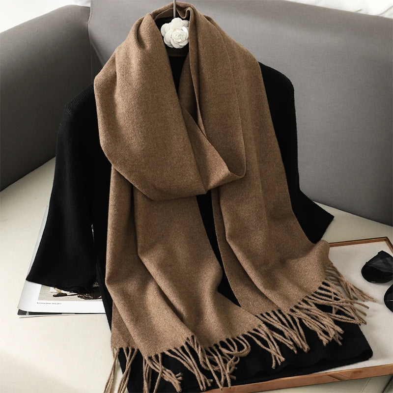 New 62 Color Winter Scarf For Women Long Warm Cashmere Scarves Hijab Solid Lady Shawl Wrap Female Pashmina Bandana Head Scarfs scarf and shawl