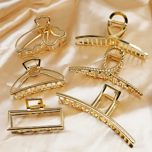 Fashion Simple Gold Hair Claw Clip Butterfly Geometric Elegant Hair Clip Claw Clamp for Girls Headwear Women Hair Accessories   hairclips