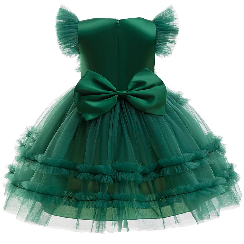 Girls Princess Dress Cute Christmas Tree Mesh Fashion Girls Dress Party Performance Costumes 2-10 Years New Kids Clothes girls dresses