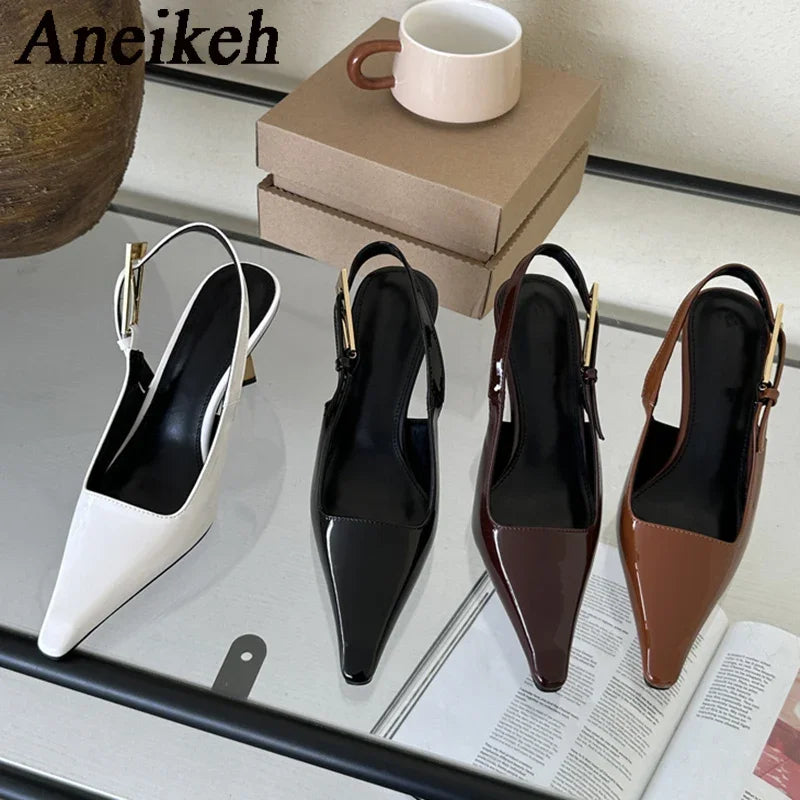 New Band Women Pumps Shoes Fashion Shallow Slip On Slingback Sandals Thin High Heel shoes