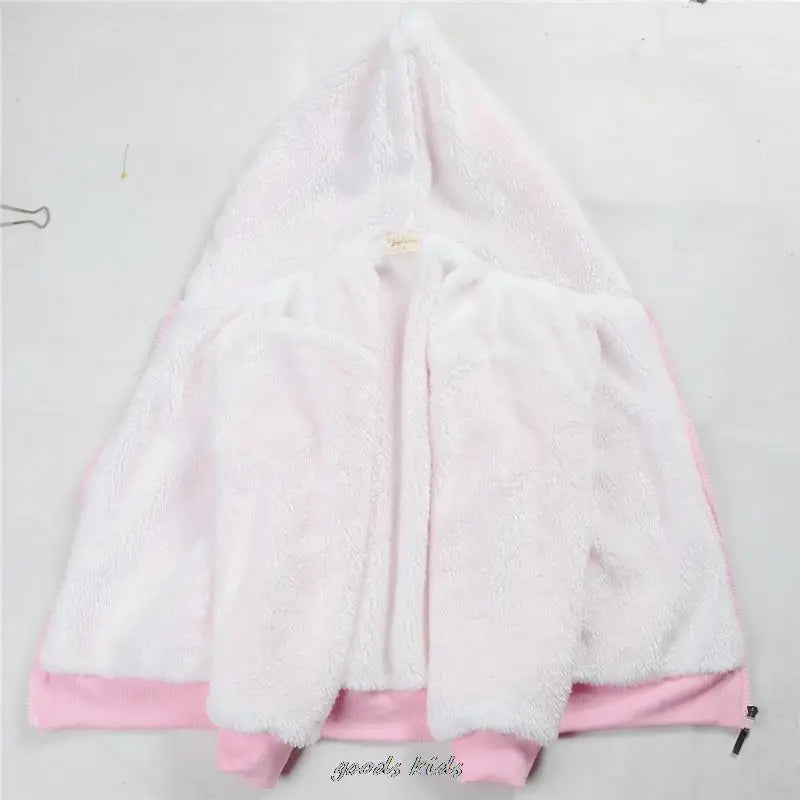 Lilo And Stitch Kids Jackets Boys Winter Thick Coats Warm Fur Outerwear For Youth Girls Hooded Jacket Children's Clothes 2-16Y  girls jackets and coats