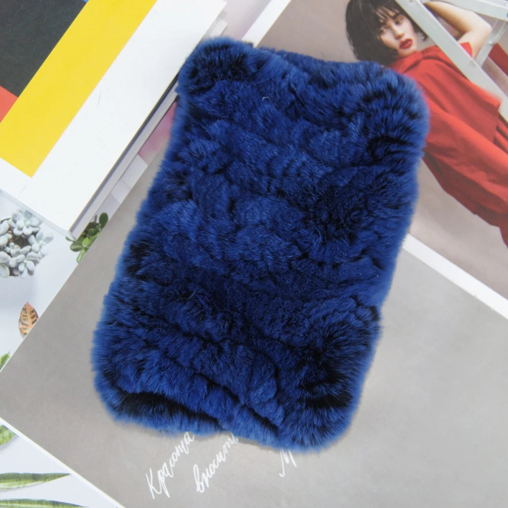 Hot Sale Brand Women Real Rex Rabbit Fur Scarf Girls Warm Soft Knitted Good Elastic Rabbit Fur Headband Natural Fur Ring Scarves scarf and shawl