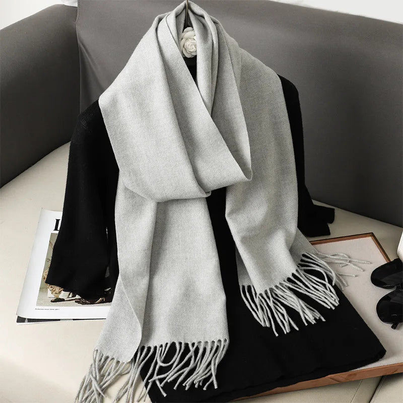 62Color Solid Women Winter Scarf Warm Thicken Cashmere Shawl Outdoor Fashion Luxury Tassels Pashmina Lady Wrap Windproof Scarves scarf and shawl