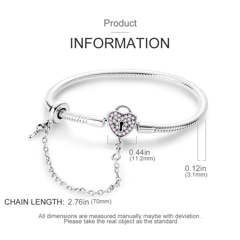 925 Sterling Silver Heart Stars and Moon Basic Chain Bracelet fit Original Charm Beads Women Design Jewelry bracelete