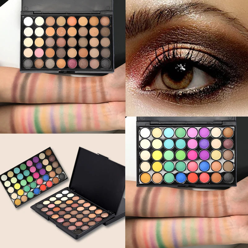 40 Colors Glitter Eyeshadow Palette Matte Waterproof Long Lasting Pressed Powder Cosmetics Kit Fashion Women Eye Makeup palette eyes