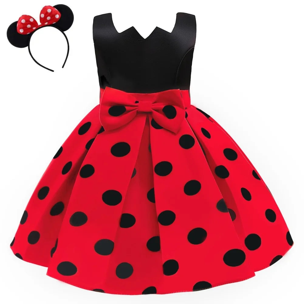 Girl Dresses Baby Girl Clothes Tutu Princess  Dress+Minnie Mouse Ear Headband Cosplay Halloween Birthday Party Fancy Costume girls dresses