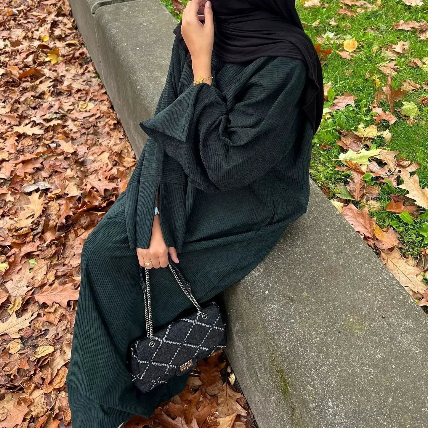 Winter Corduroy Abaya Dress Dubai Luxury Abayas for Women Muslim Turkish Long Dresses Islamic Modest Clothing Kaftan Hijab Robe abaya