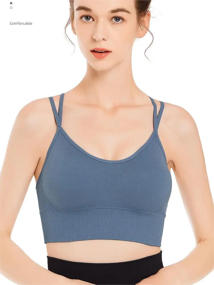 Women cross back yoga sports bra breathable shock proof fitness push up top yoga running active sportswear vest bra sports