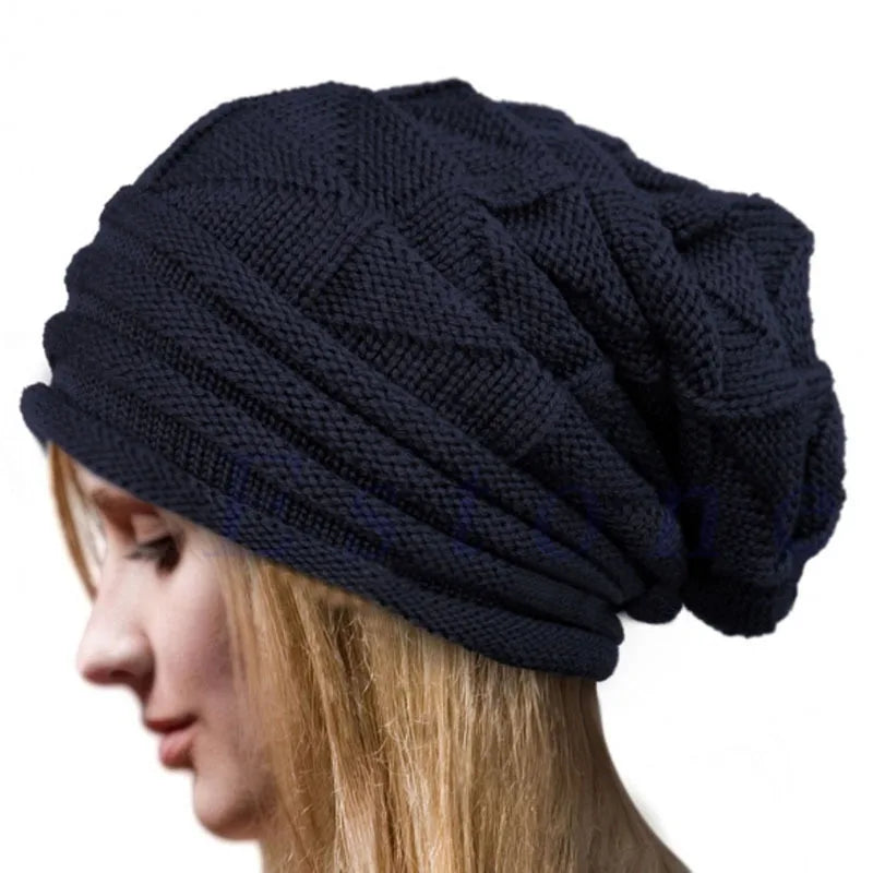 Knitted Baggy Beanie Oversized Winter Hat Ski Slouchy Cap Skullies Beanies Women Men Winter Wool Warm Cap Beanies Unisex caps