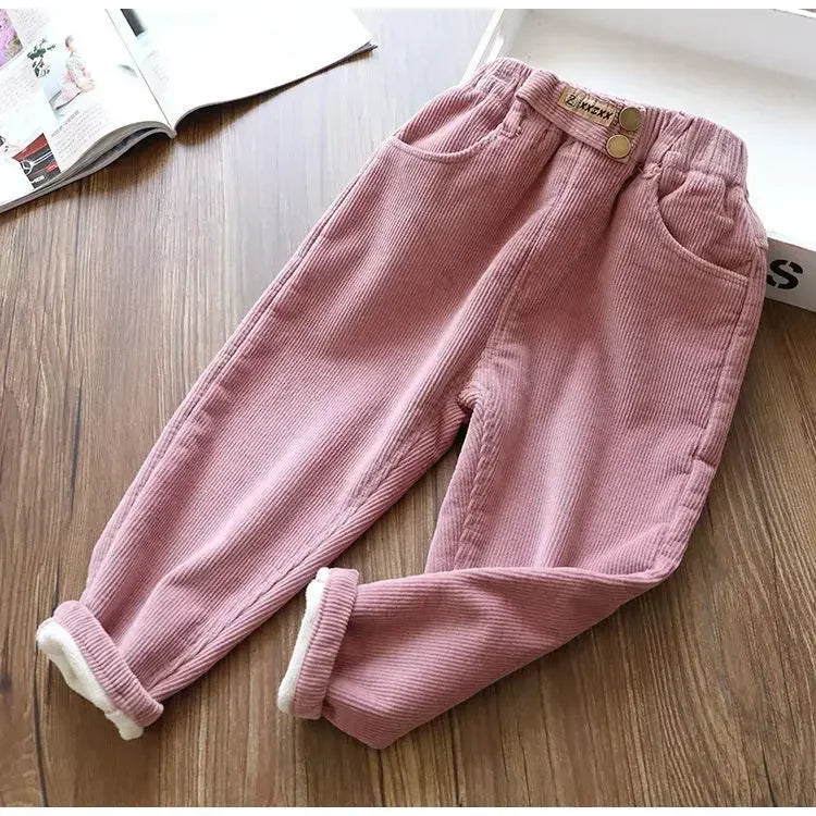 Harem Pants Corduroy Children Outfits Tracksuit Winter Cotton Trousers Kids Outwear pants Boys Girls Casual Warm Loose Pants bottoms girls