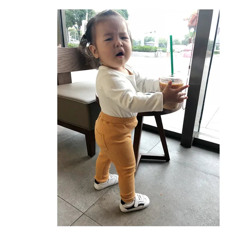 New Baby Girls Boys Leggings Cotton Big PP Pants Spring Autumn Kids Girl Pants Fashion High Waist Long Trousers Children's Pant bottom boys