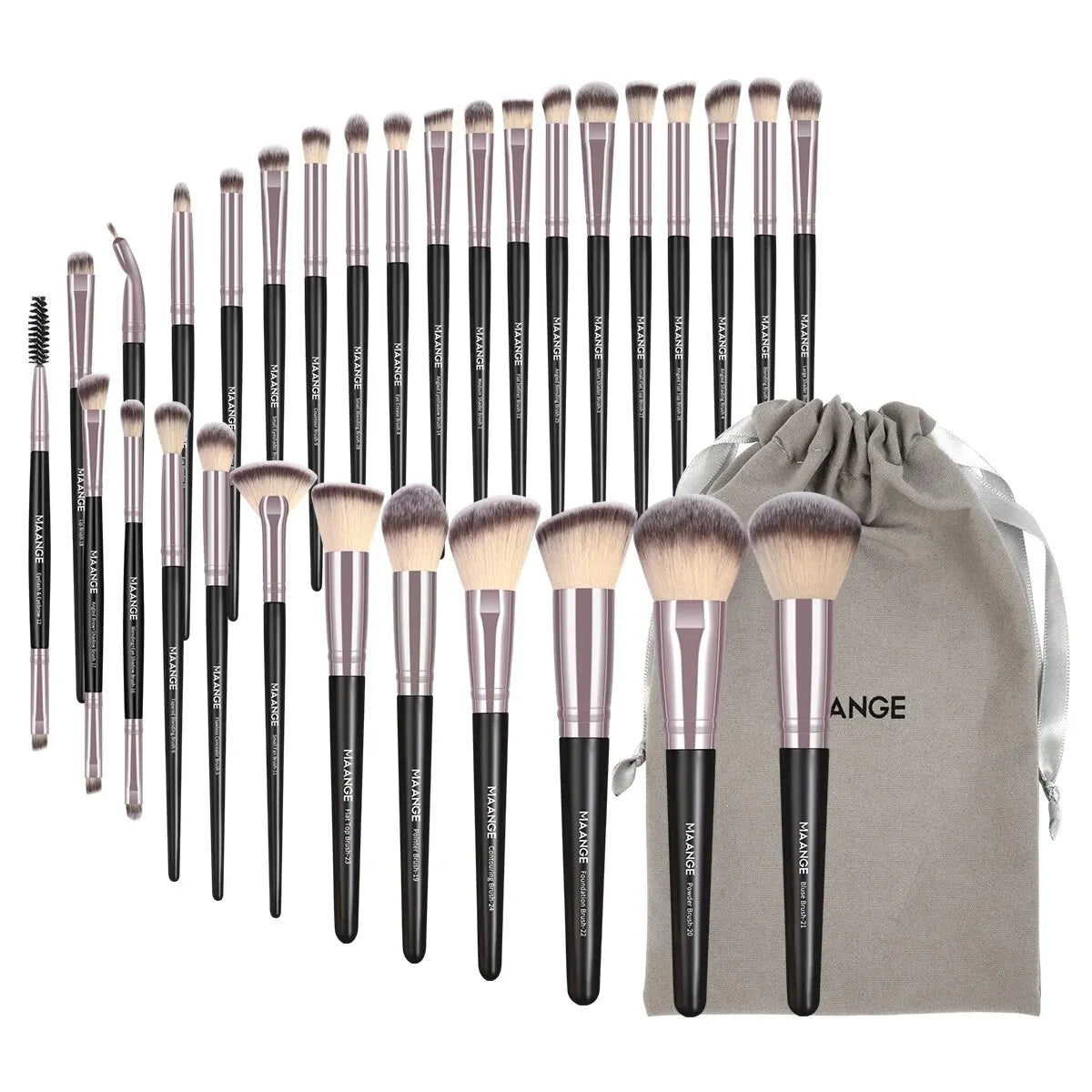 MAANGE 30pcs Professional Makeup Brush Set Foundation Concealers Eye Shadows Powder Blush Blending Brushes Beauty Tools with Bag makeup accessories