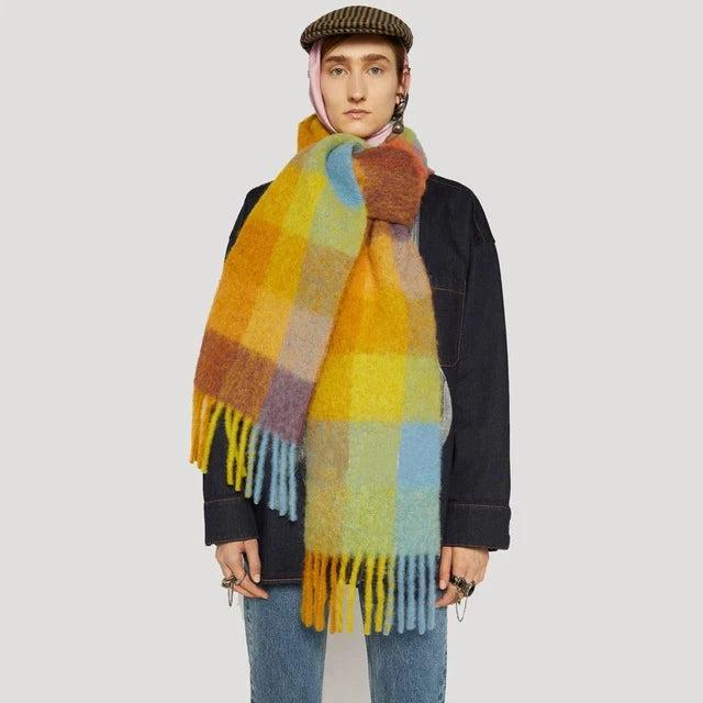 New Men Women Cashmere Scarf Thicked Warm Blanket Colorful Plaid Long Tassels Soft Shawls Neck Wraps Scarves scarf and shawl