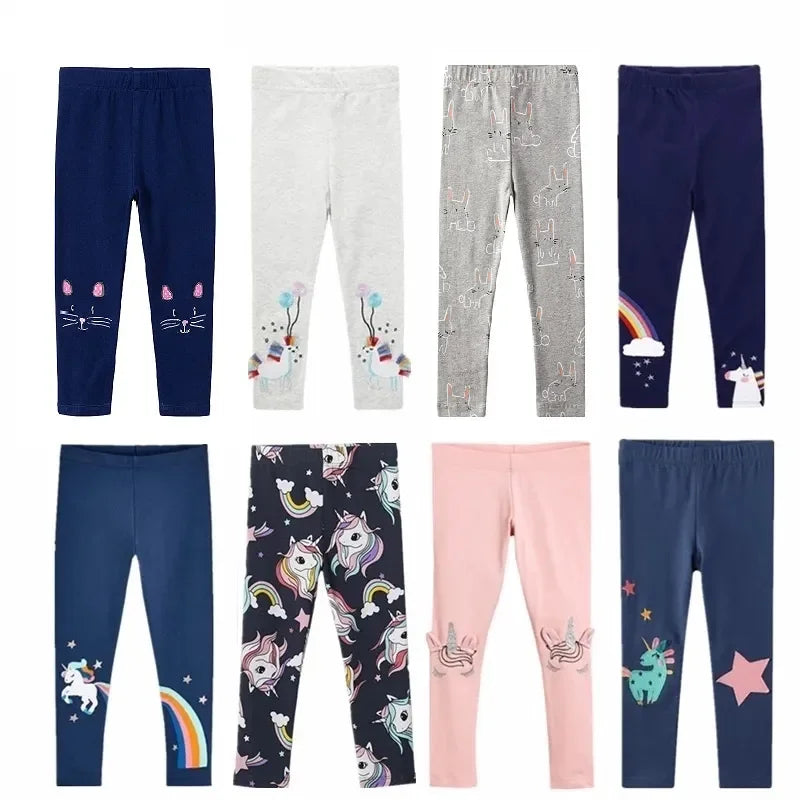 2 3 4 5 6 7 Years Girls Leggings 100% Cotton Girl's Trousers Little Girls Pants Skinny Cartoon Kids Children Leggings Trousers bottoms girls