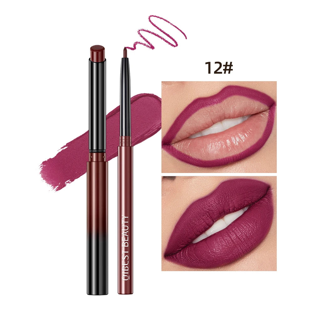 2pcs Lipstick Lipliner Pen Set Matte Velvet Lip Liner Pencil Contour Makeup Sexy Red Lip Stick Long Lasting Cosmetics  lips