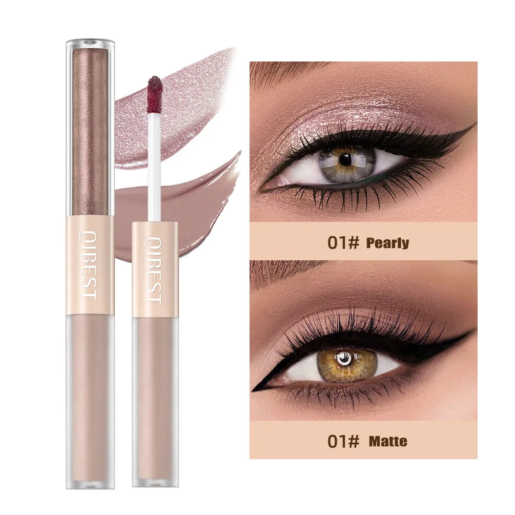 2 In 1 Stick Pearly Matte Eyeshadow Cream Smooth Nude Eye Makeup Liquid Contour Shadow Stick Waterproof Shimmer High Light Pen eyes