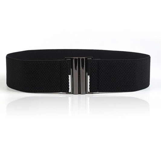 Women Elastic Band Wide Belts Simple Down Coat Waist Belt Female Buckle Black Strap Dress Decoration Accessories belt