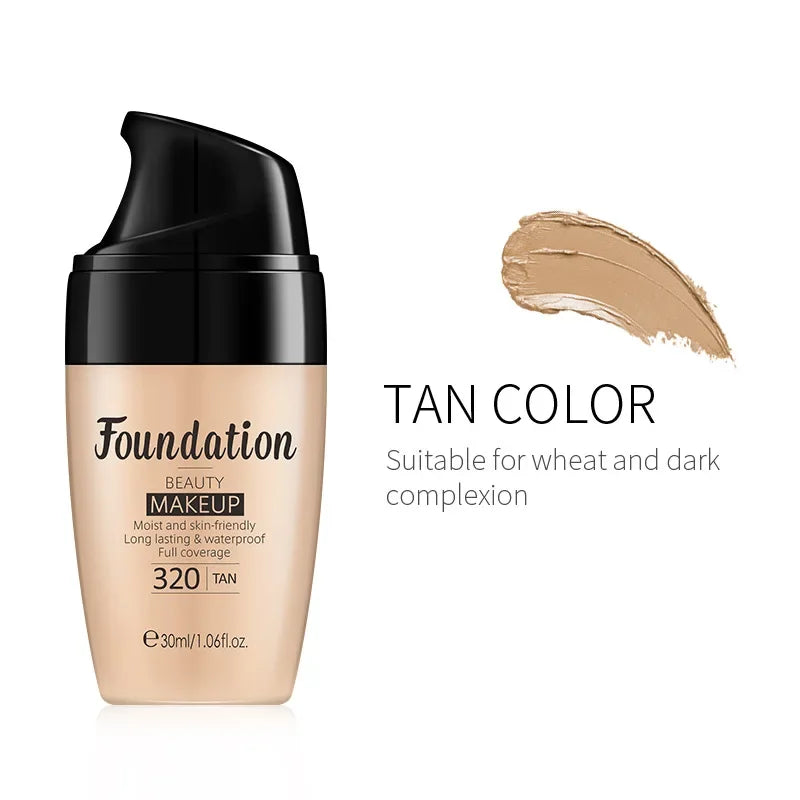 Liquid Foundation Moisturizing Long Lasting Face Comestics Natural Brighten Face Base Tone Make Up 30ml face