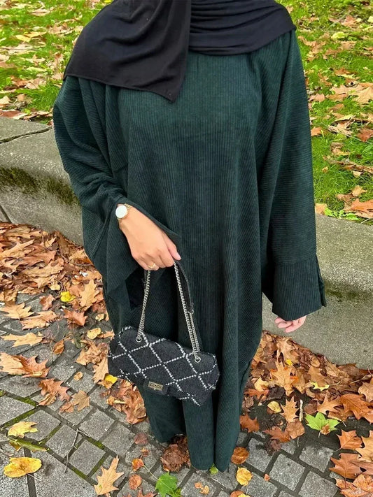 Winter Corduroy Abaya Dress Dubai Luxury Abayas for Women Muslim Turkish Long Dresses Islamic Modest Clothing Kaftan Hijab Robe abaya