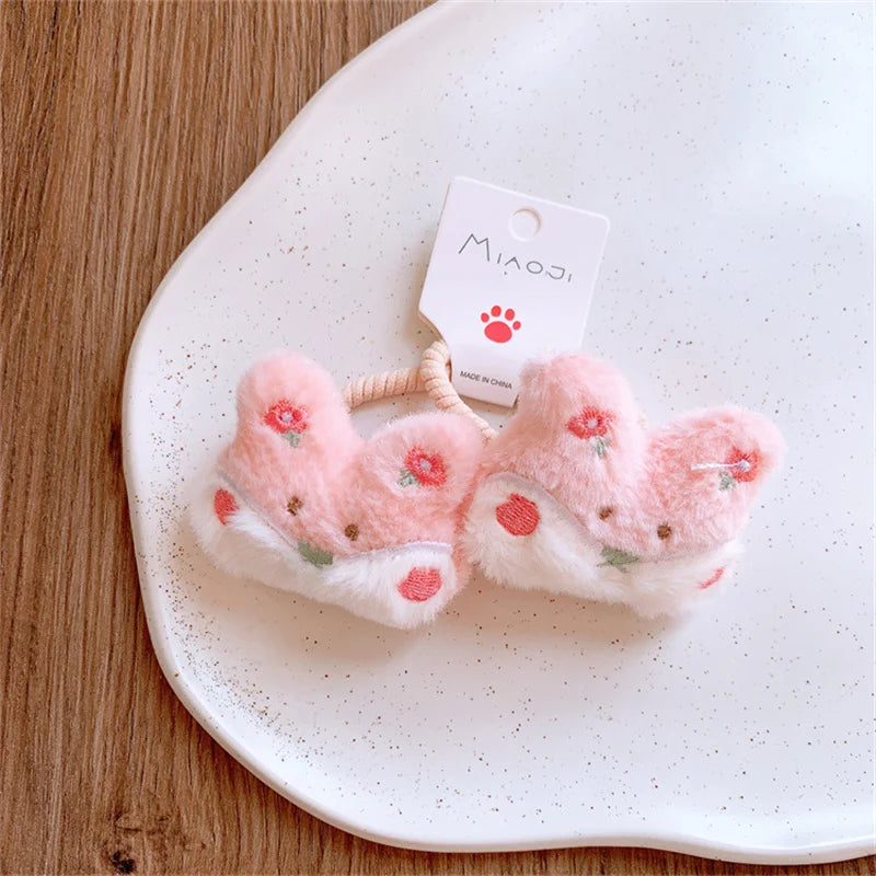 Cute Cartoon Plush Rabbit Princess Hairpins Children Girls Hair Clips Barrettes Accessories Hairclip Headwear Headdress Ornament   hairclips