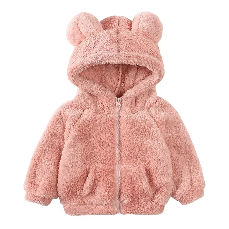 Thicken Warm Girls Winter Coat Cartoon Long Sleeve Hooded Coat for Girls Fashion Solid Color Kids Coat 1-6 Years boys jackets and coats