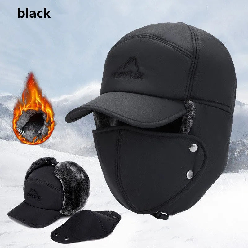 Winter Warm Thickened Artificial Fur Baseball Hat Men's and Women's Skiing Soft Extreme Cold Hat Fishing Hat Outdoor caps