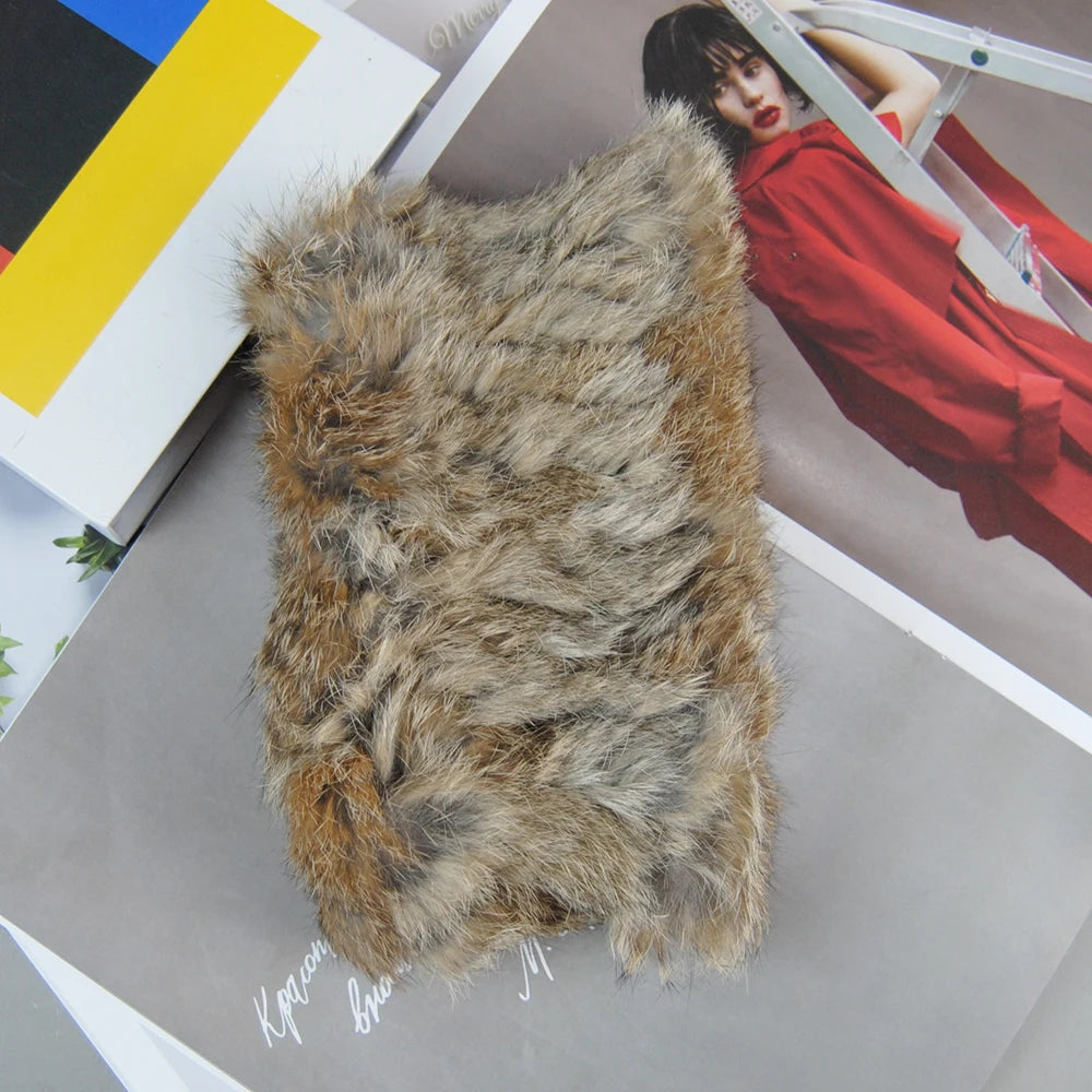 Hot Sale Brand Women Real Rex Rabbit Fur Scarf Girls Warm Soft Knitted Good Elastic Rabbit Fur Headband Natural Fur Ring Scarves scarf and shawl