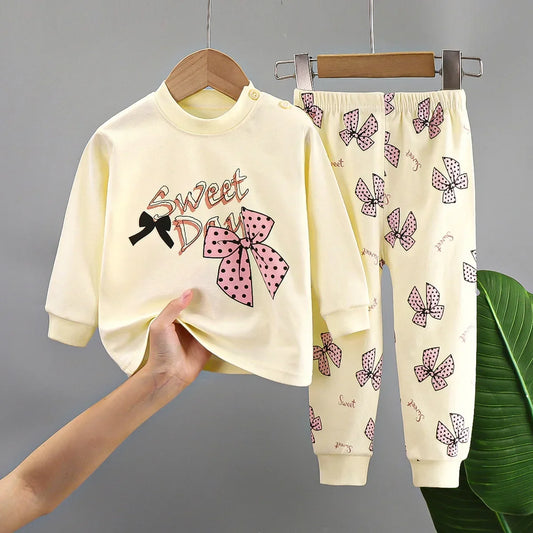 New Kids Boys Girls Pure Cotton Pajamas Cute Cartoon Long Sleeve Pyjamas Toddler Baby Autumn Sleepwear Children's Clothing Sets night wear girls