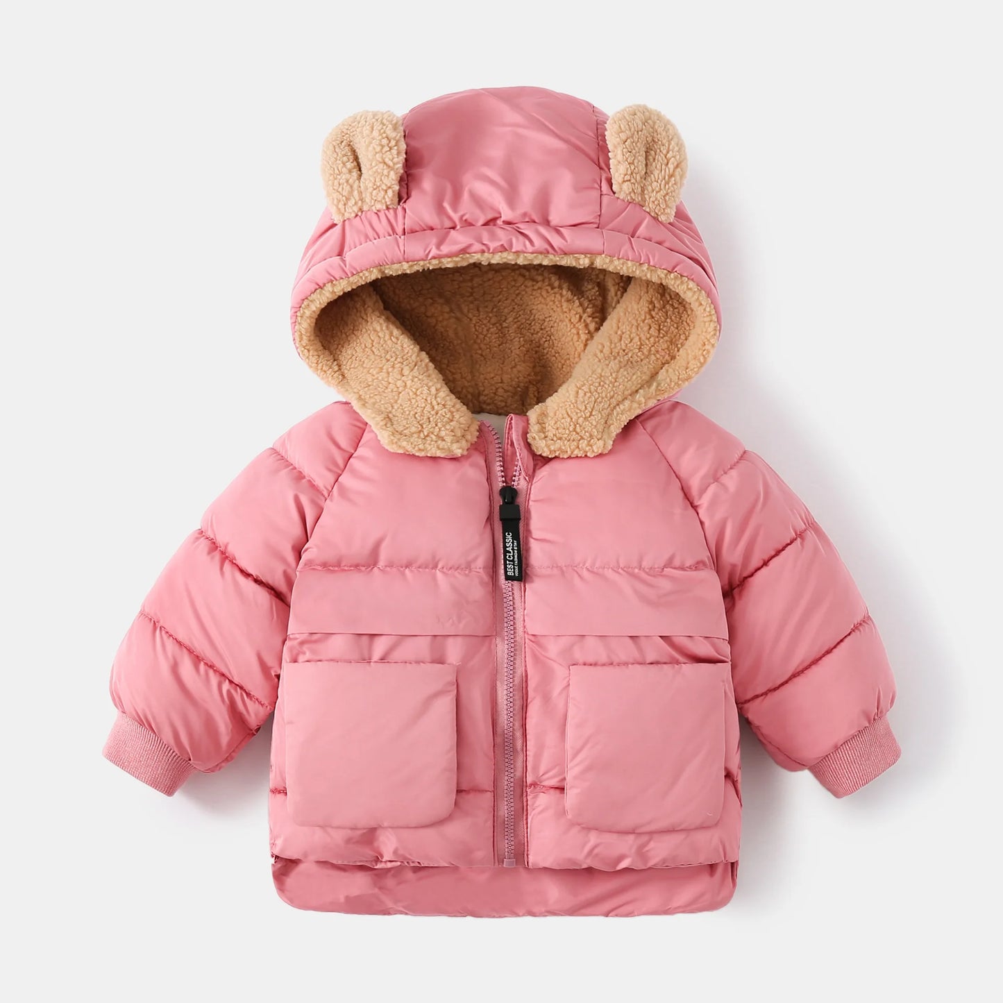 Korean Autumn Winter Children Boy Parkas Cartoon Bear Ears Little Girl Jacket Coat 1-6 Years Kids Boy Outerwear Outfit girls jackets and coats