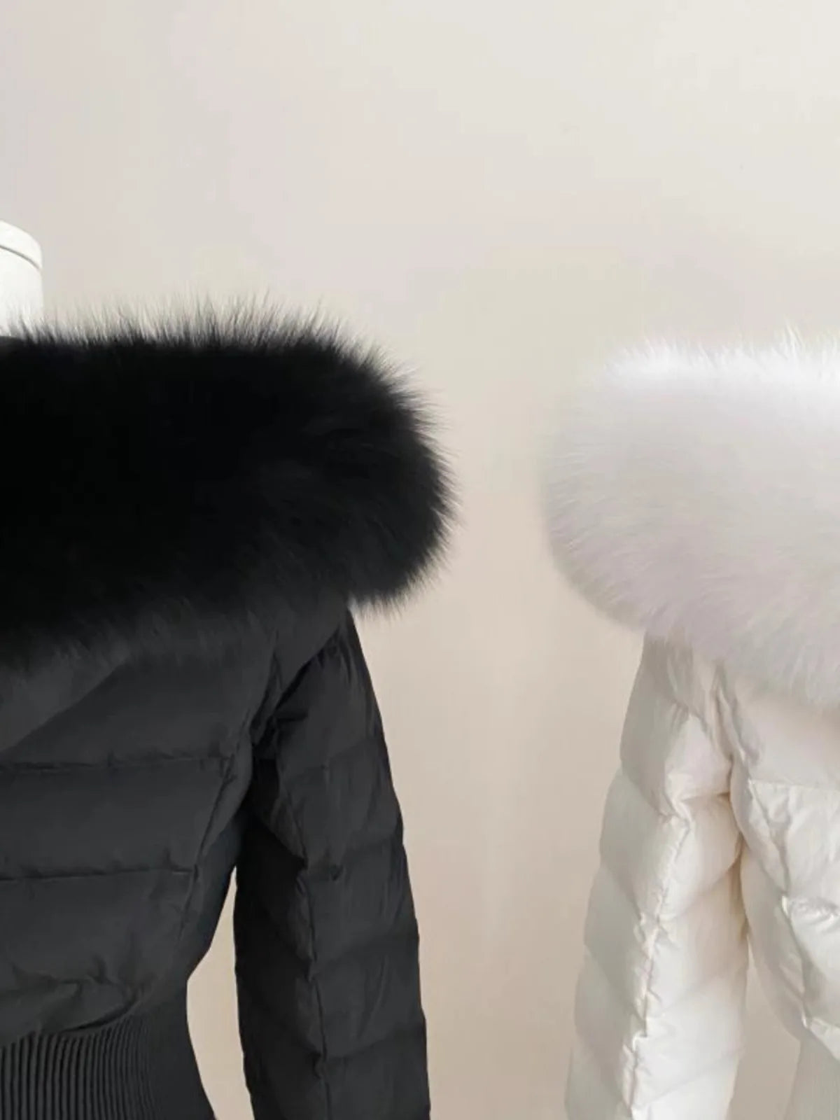 Winter Real Fox Fur Women White Goose Down 2000s Short Jacket Warm Puffer Female Outdoor Thick Cropped Y2k Fashion Parkas