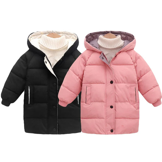 Kids Down Long Outerwear Winter Autumn Teen Cotton Clothes Boys Girls Cotton-Padded Parka Coats Big Children Thicken Warm Jacket  girls jackets and coats