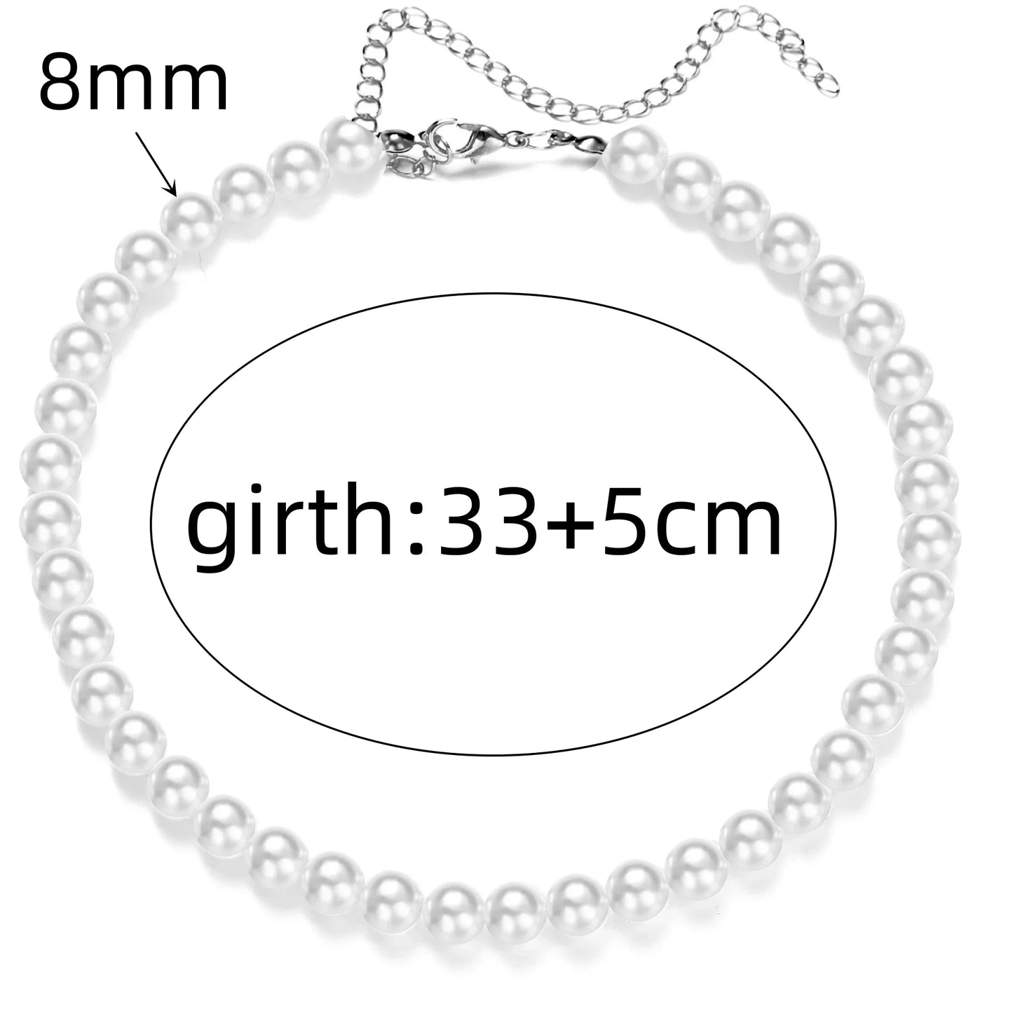 Trend 4-8mm White Pearl Chokers Necklace Clavicle Chain For Women Classic Elegant Wedding Neck Jewelry Love Pendant Gift  necklace