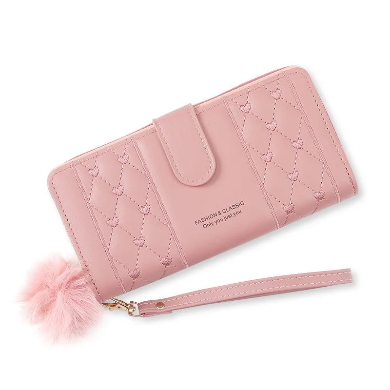 Women Long Wallet Pu Leather Card Holder Large Capacity Hasp Zipper Coin Purse Multi Card Organizer Cell Phone Wristlet Handbag bags