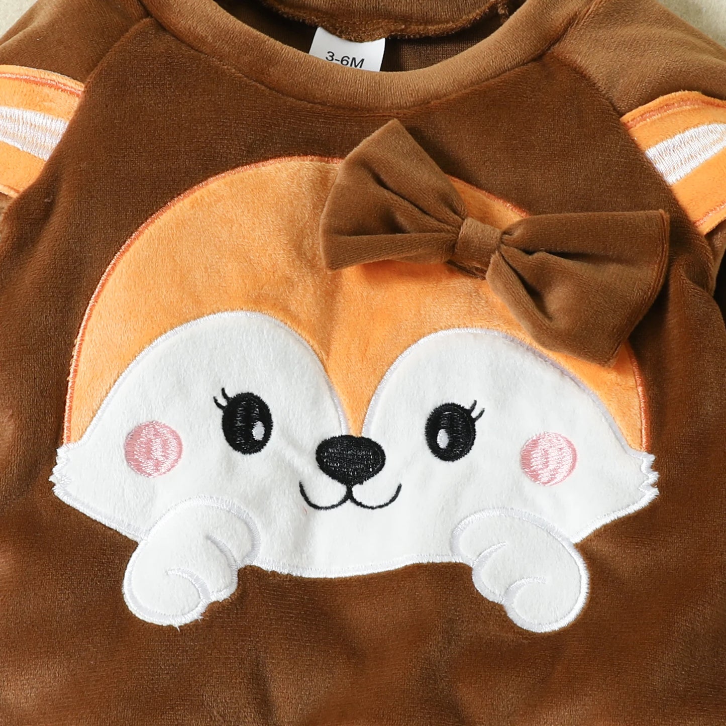 Baby Fleece Clothing Girls Cute Bow Fox Fluff Long Sleeve Pants 0-3 Years Autumn / Winter Comfortable Baby Suit infants girls infants boys