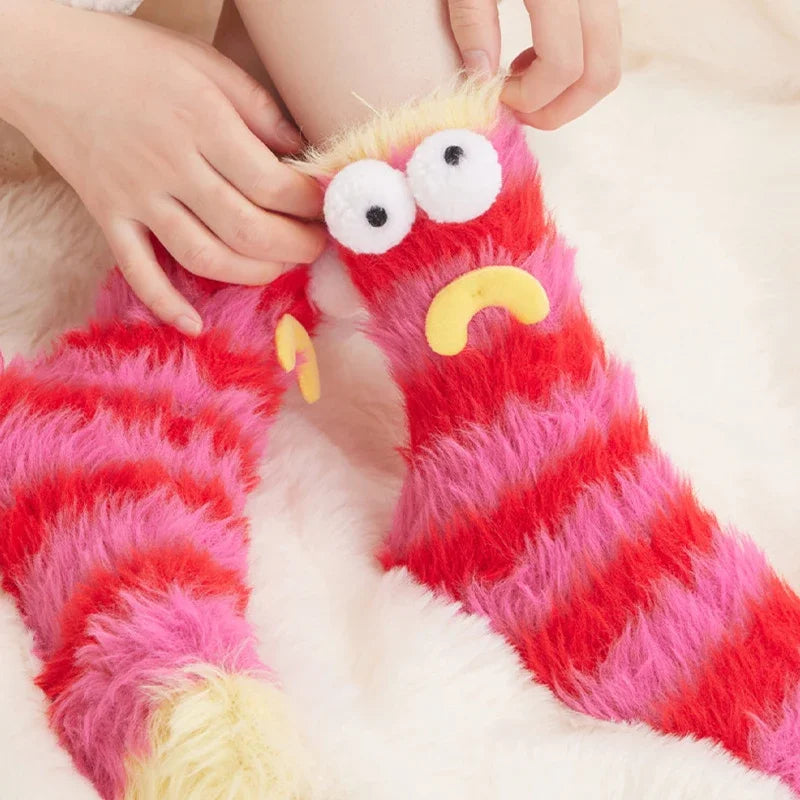 Women's Winter Socks Funny Thickened Warm Medium Tube Sock Men Warm Kawaii Cartoon Home Floor Sokken Girls Fluffy Socks