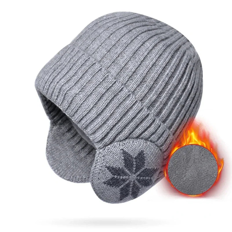 Men Women Winter Warm Plush Knitted Benines Snow Fashion Skullies Hat Unisex New Outdoor Coldproof Ear Protection Wool Caps