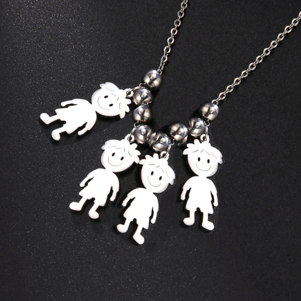 Personalized Boy Girl Necklace Custom Chain Engrave Name Mother Kid Family Gift For Women Man Stainless Steel Pendant Jewelry  necklace